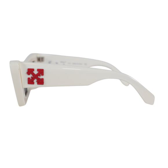 Off-White Narrow Geometric Rectangle Butterfly Sunglasses - White/Grey - NWT - Picture 3 of 13